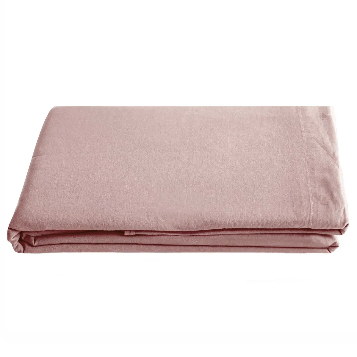 Drap Plat Palace Pur Coton Lavé 270x290 Cm Uni Rose