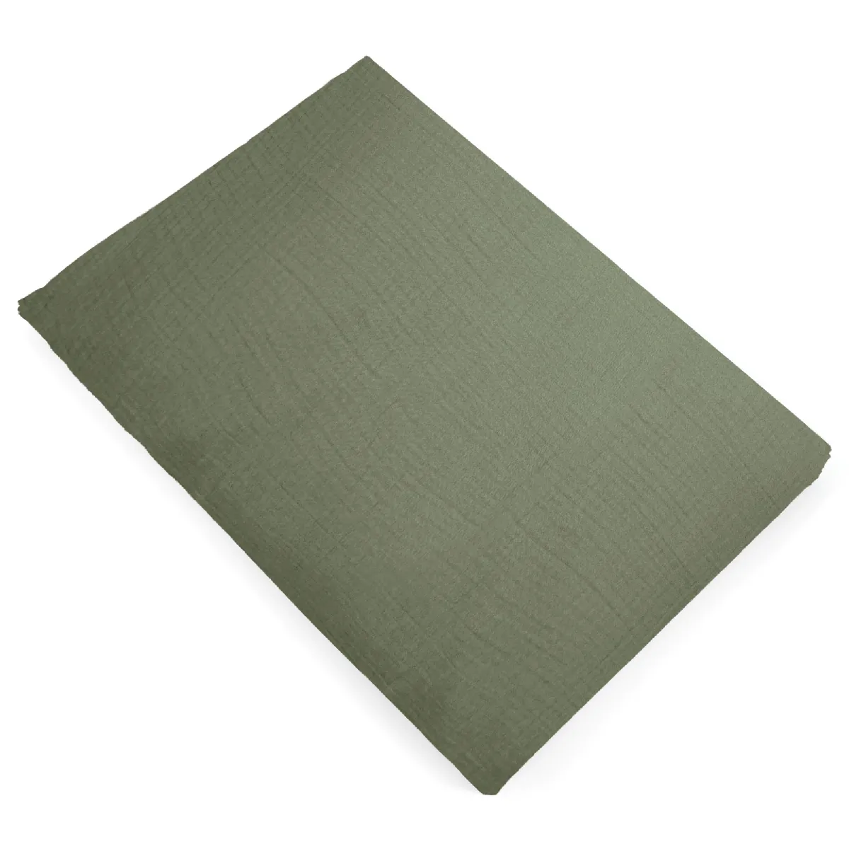 Drap Plat 270x300 Cm Mousseline De Coton Milos Vert Mousse