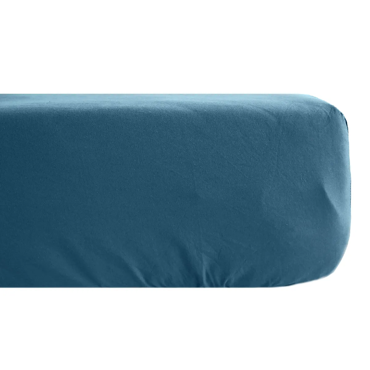 Drap Housse 140x190 Cm Mousseline De Coton Opera Bleu Marine