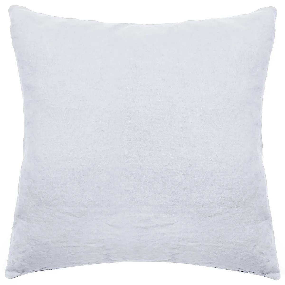 Taie D'oreiller Uni 65x65 Cm Lin Lavé Froissé Sonate Blanc Neige
