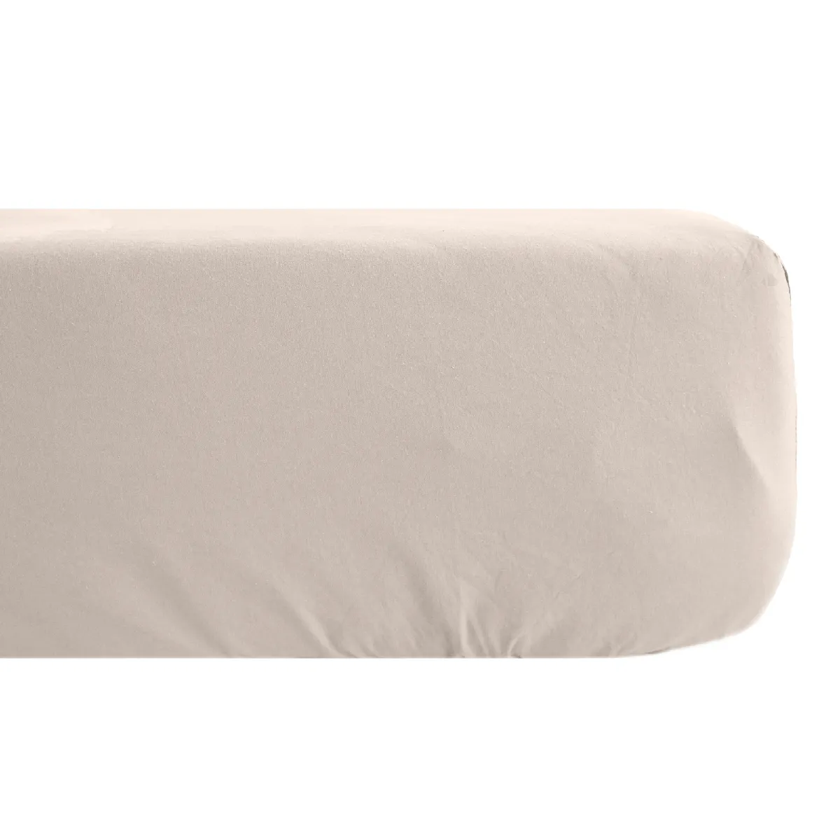Drap Housse 180x200 Cm Mousseline De Coton Opera Beige Naturel