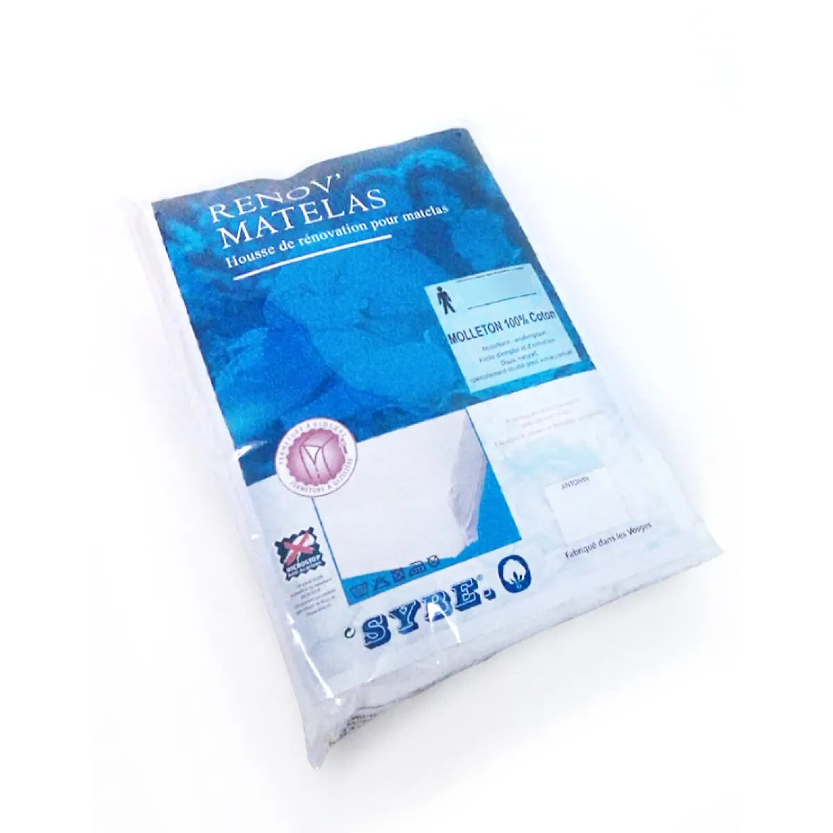 Housse De Matelas Antonin 60x120 Cm Molleton 220 G/m² Absorbant Blanc