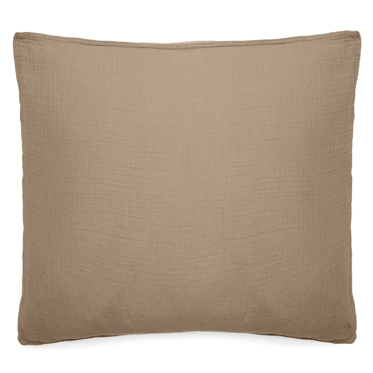 Taie D'oreiller 65x65 Cm Mousseline De Coton Milos Marron Camel