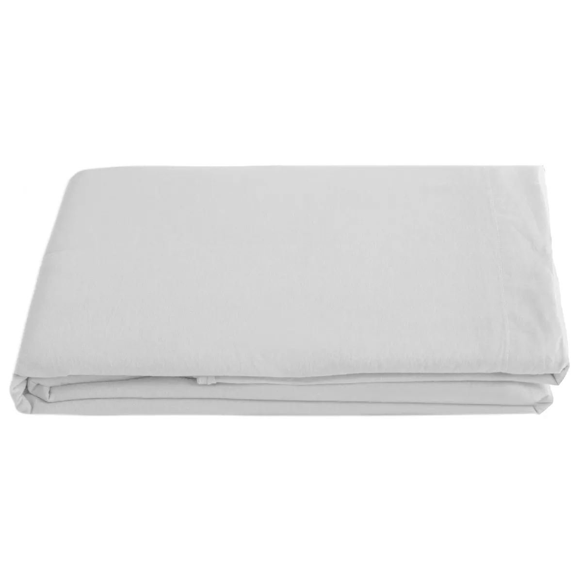 Drap Plat Lin Et Coton 270x300 Cm Collection Opera Blanc Neige