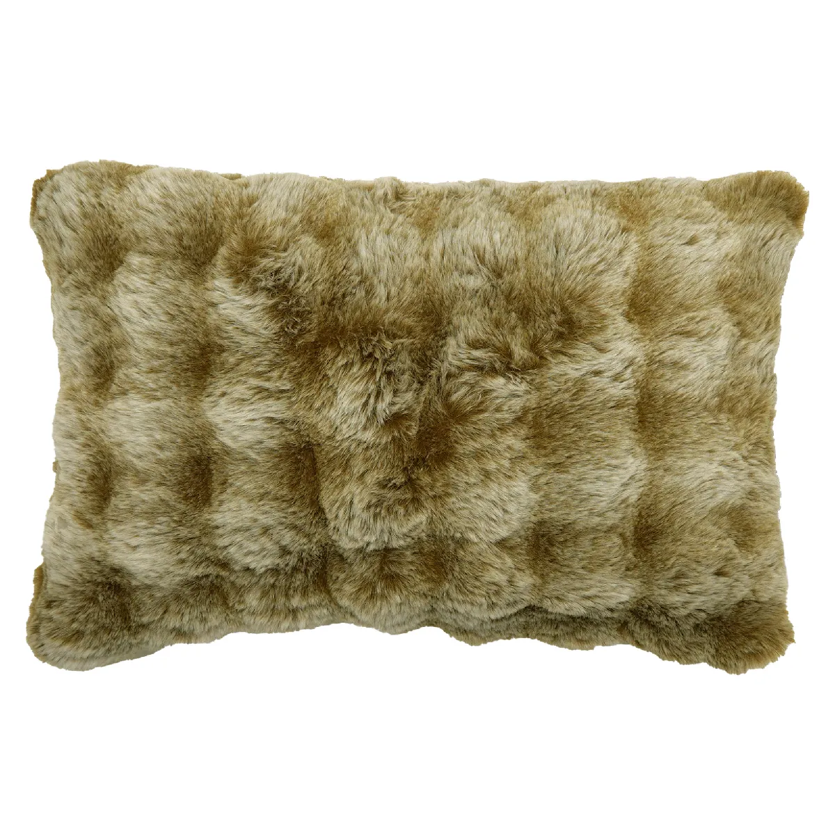 Housse De Coussin Fausse Fourrure 40x60 Cm Astrakan Jaune Foin