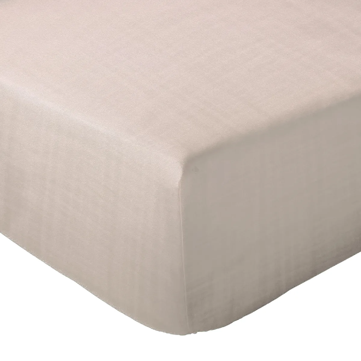 Drap Housse Milos Mousseline De Coton 160x200 Cm Bonnet 30 Cm Uni Beige Naturel