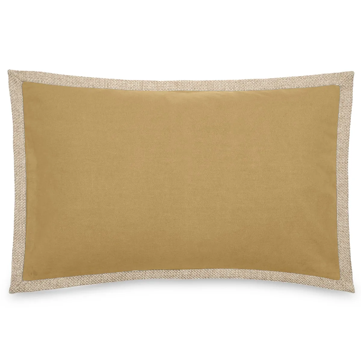 Housse De Coussin Coton Et Lin 55x80 Cm Luzia Finition Volant En Jute Jaune Houblon