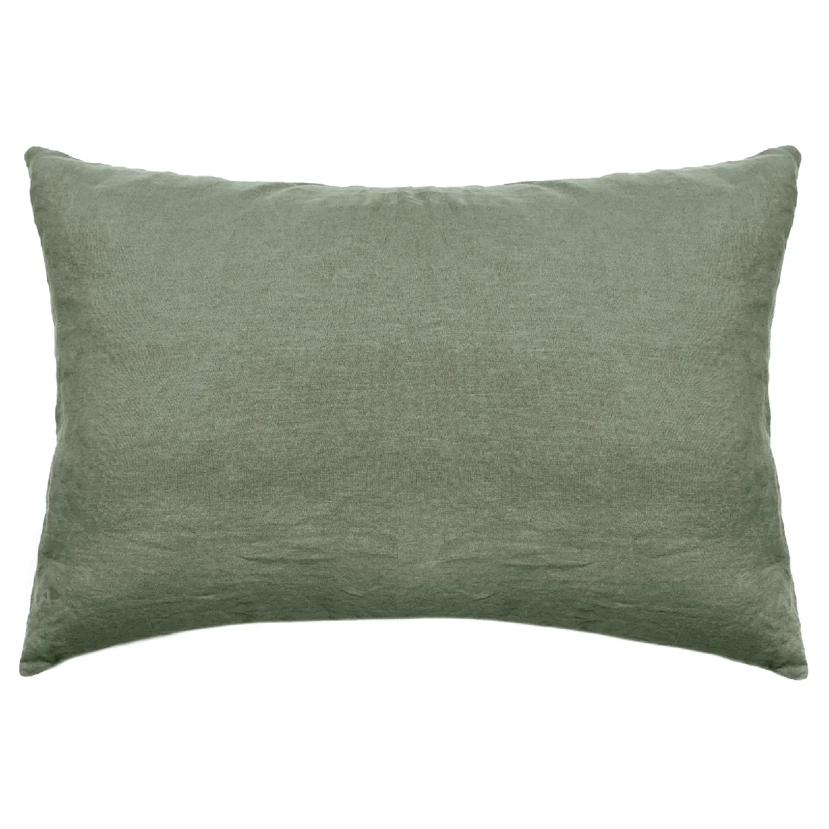 Taie D'oreiller Palace Pur Coton Lavé 50x70 Cm Uni Vert Mousse