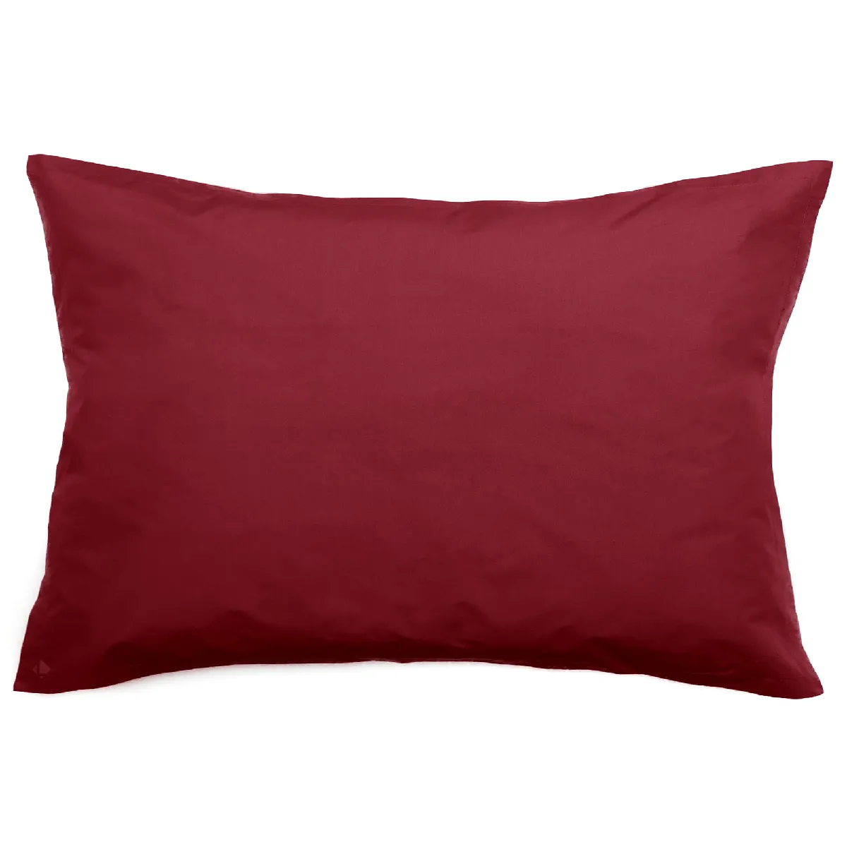 Taie D'oreiller Volants Plats 50x70 Cm Percale Manoir Rouge Carmin
