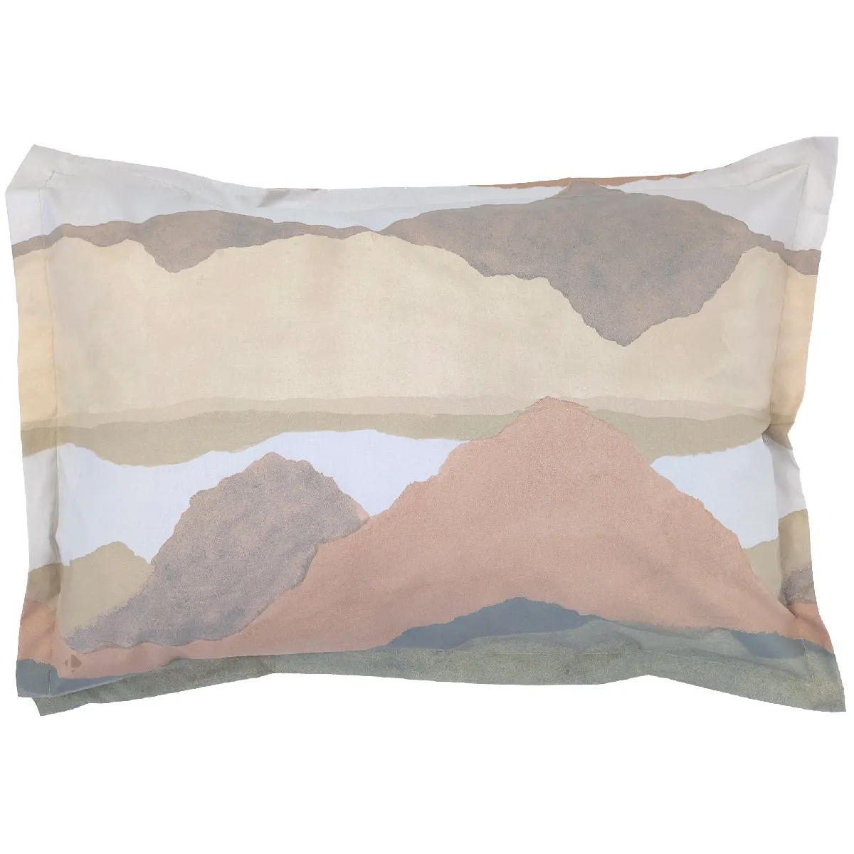 Taie D'oreiller 50x70 Cm Percale De Coton Land Craie Multicolore