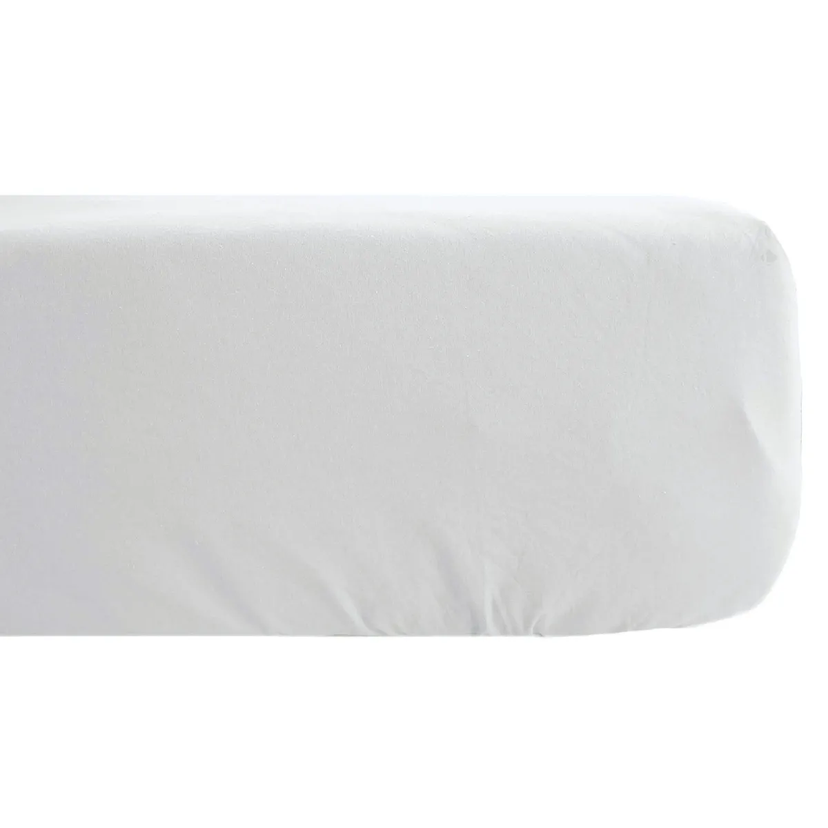 Drap Housse Palace Pur Coton Lavé 140x190 Cm Bonnet 35 Cm Uni Blanc Neige