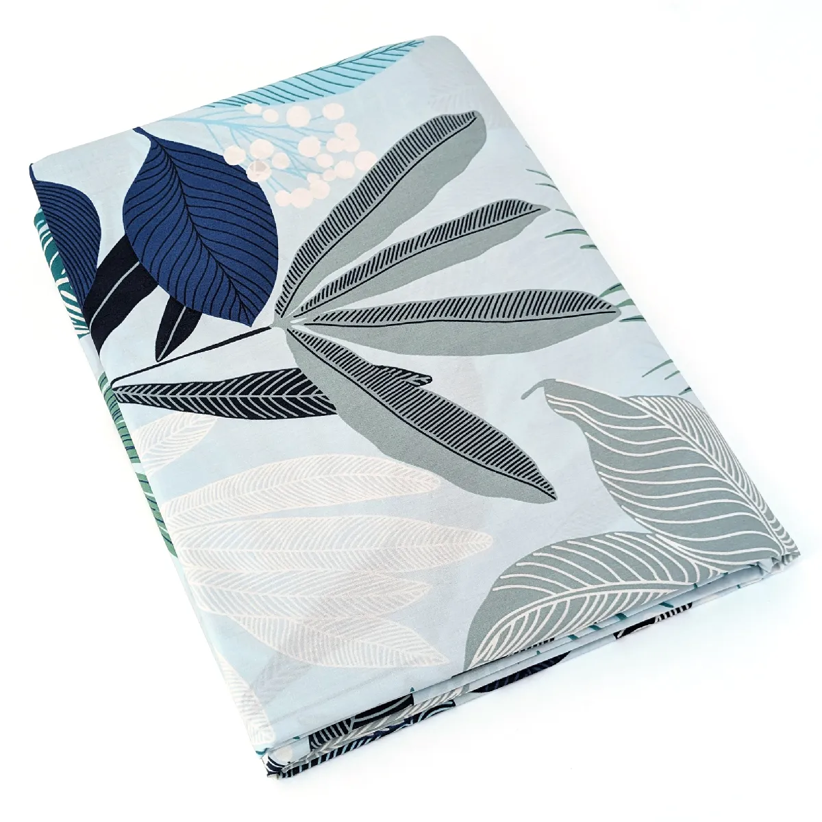 Drap Plat 180x290 Cm Percale De Coton Moorea Pacific Bleu/vert