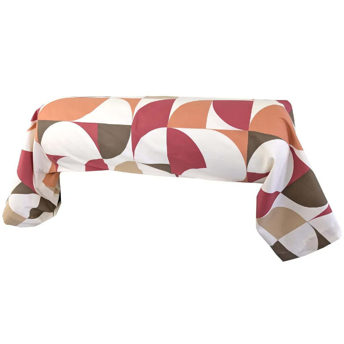 Taie De Traversin 200x43 Cm En 100% Percale Modulo Blanc Acajou