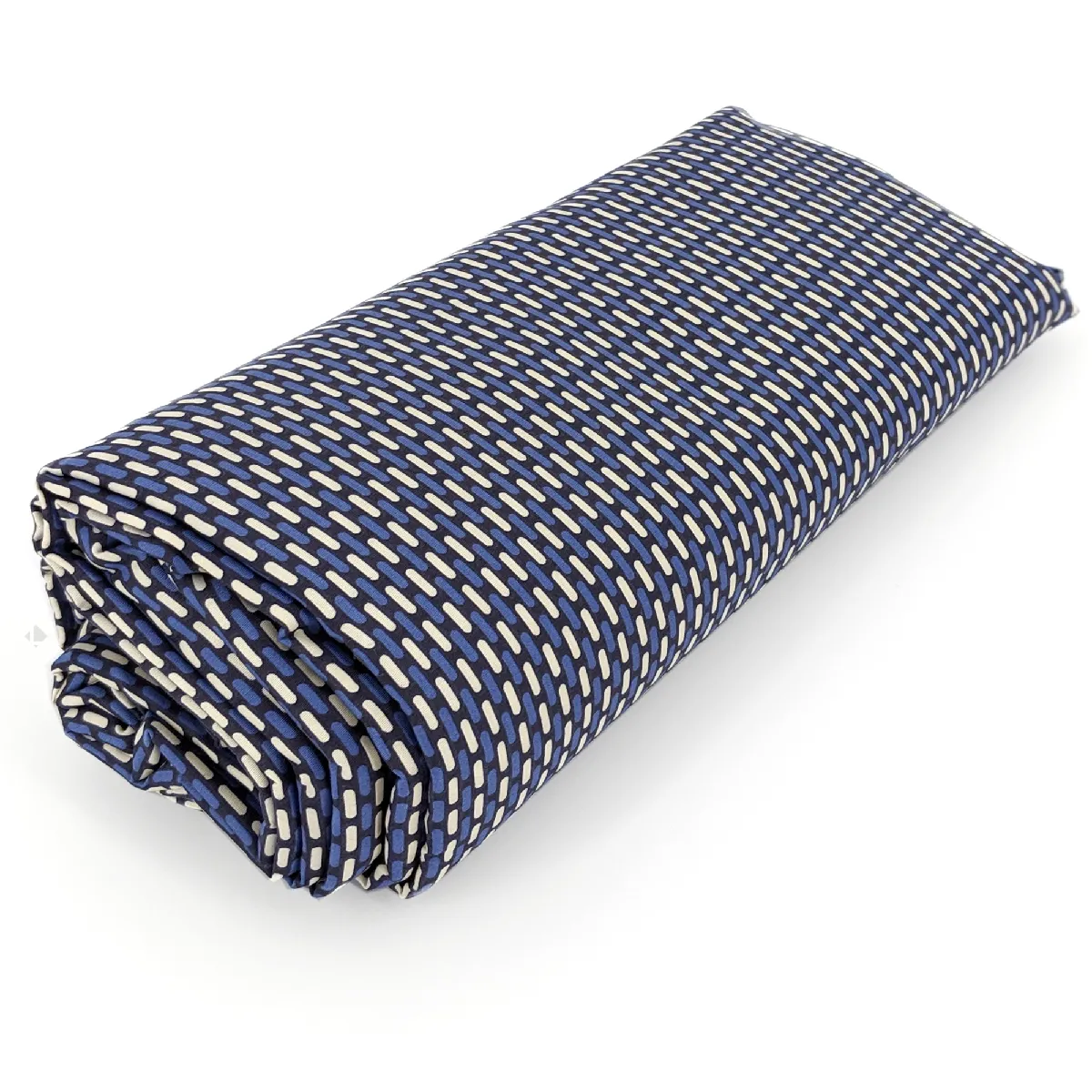 Drap Housse Imprimé 120x200 Cm Bonnet 30 Cm Satin De Coton Enzo Bleu