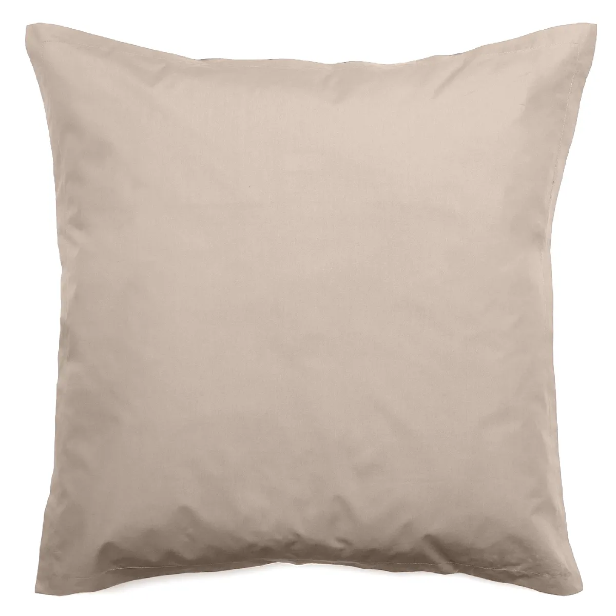 Taie D'oreiller Volants Plats 65x65 Cm Percale Manoir Beige Lin
