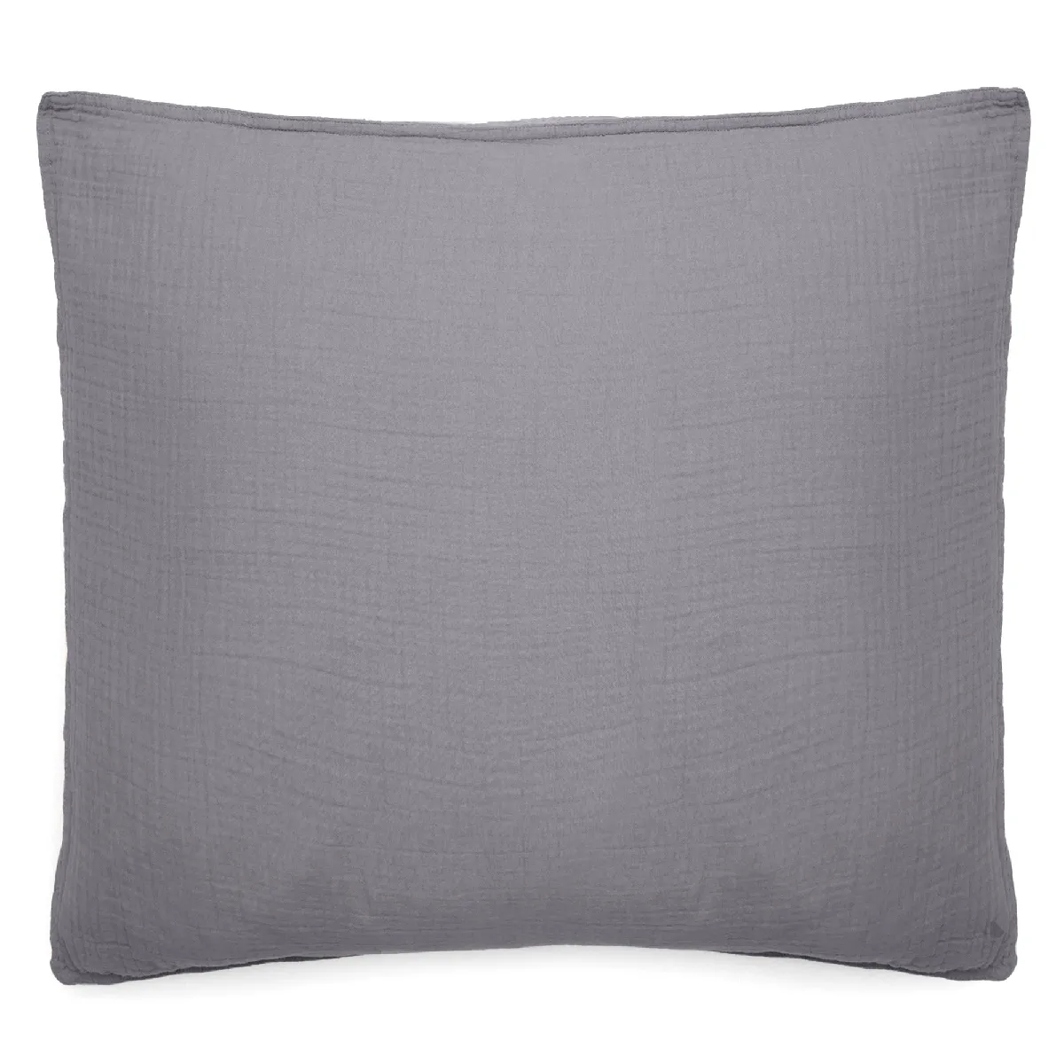 Taie D'oreiller 65x65 Cm Mousseline De Coton Milos Gris Cendre