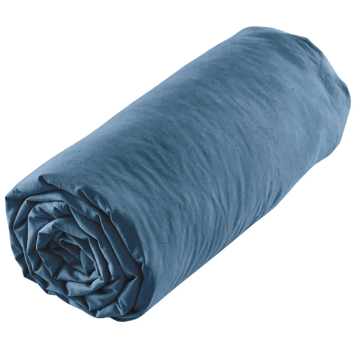 Drap Housse Uni 160x200 Cm Mila 100% Polyester Micro Lavée Bleu Nuit
