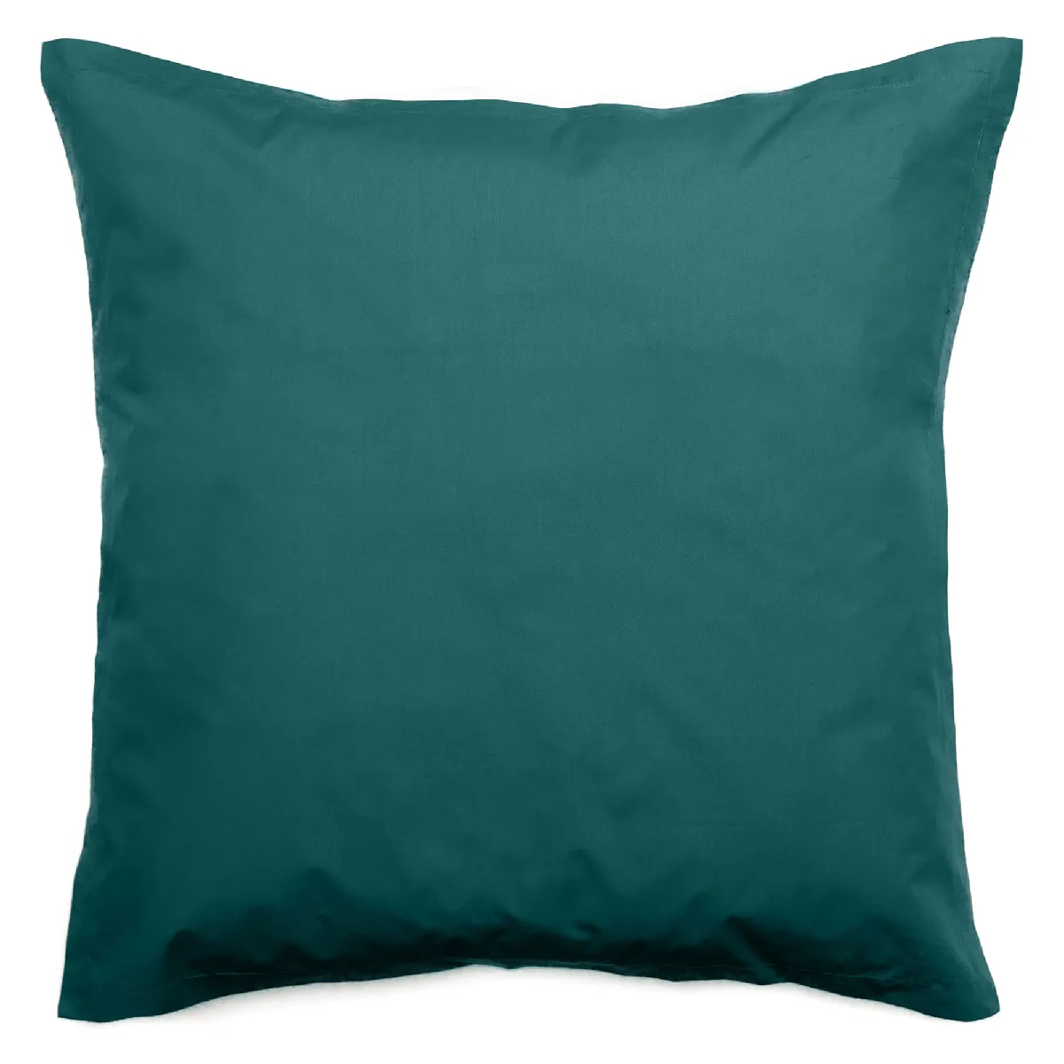 Taie D'oreiller Volants Plats 65x65 Cm Percale Manoir Vert Canard