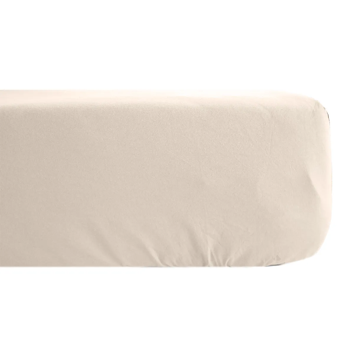 Drap Housse Uni 160x200 Cm Bonnet 40 Cm Percale De Coton Manoir Blanc Naturel