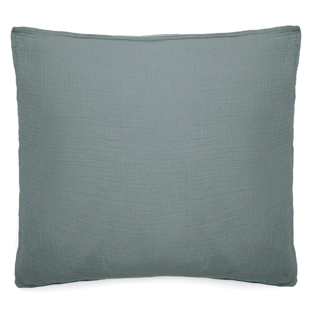 Taie D'oreiller 65x65 Cm Mousseline De Coton Milos Vert Lichen