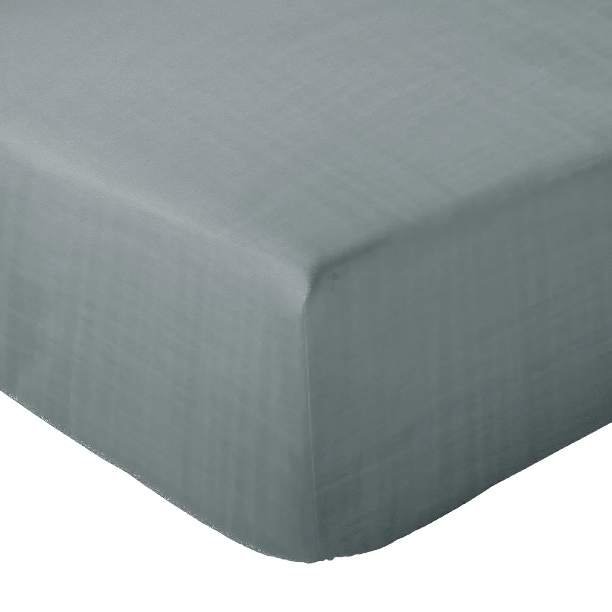 Drap Housse Milos Mousseline De Coton 140x200 Cm Bonnet 30 Cm Uni Vert Lichen