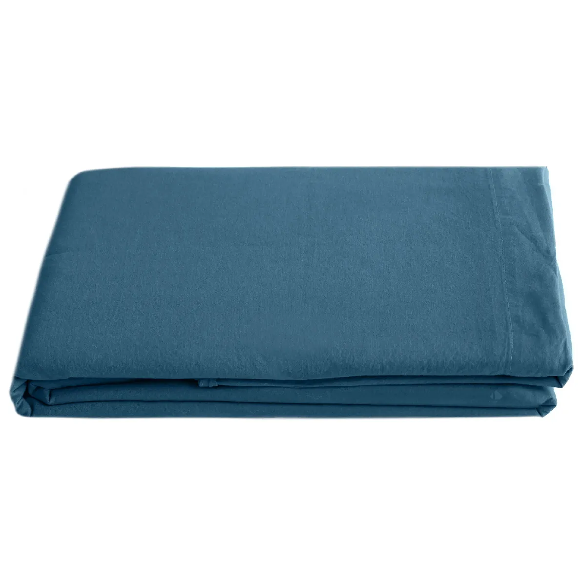 Drap Plat Lin Et Coton 270x300 Cm Collection Opera Bleu Marine
