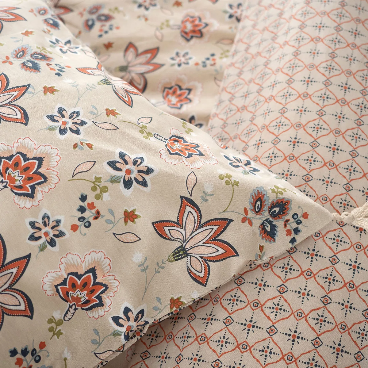 Parure De Lit 240x220 Cm Set 63x63 Cm Denia Coton
