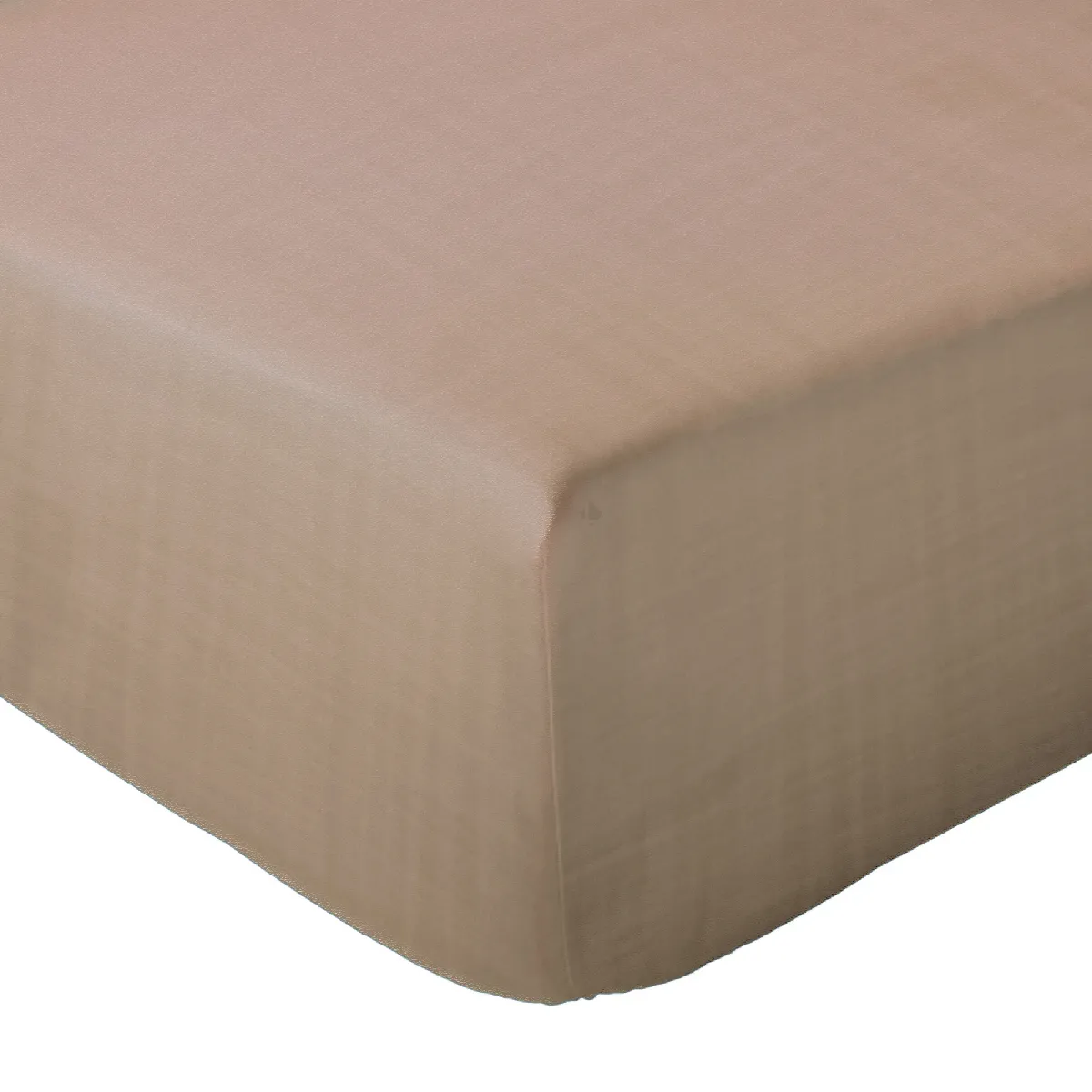 Drap Housse Milos Mousseline De Coton 140x200 Cm Bonnet 30 Cm Uni Marron Camel