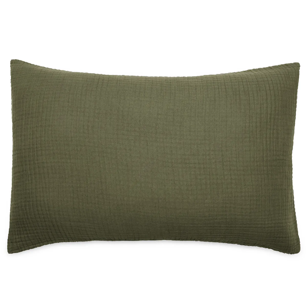 Housse De Coussin 40x60 Cm Coton Collection Paros Vert Mousse