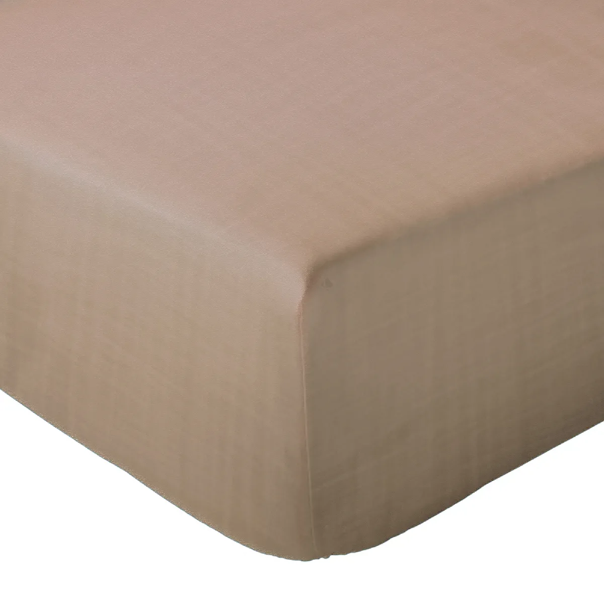 Drap Housse Milos Mousseline De Coton 160x200 Cm Bonnet 30 Cm Uni Marron Camel