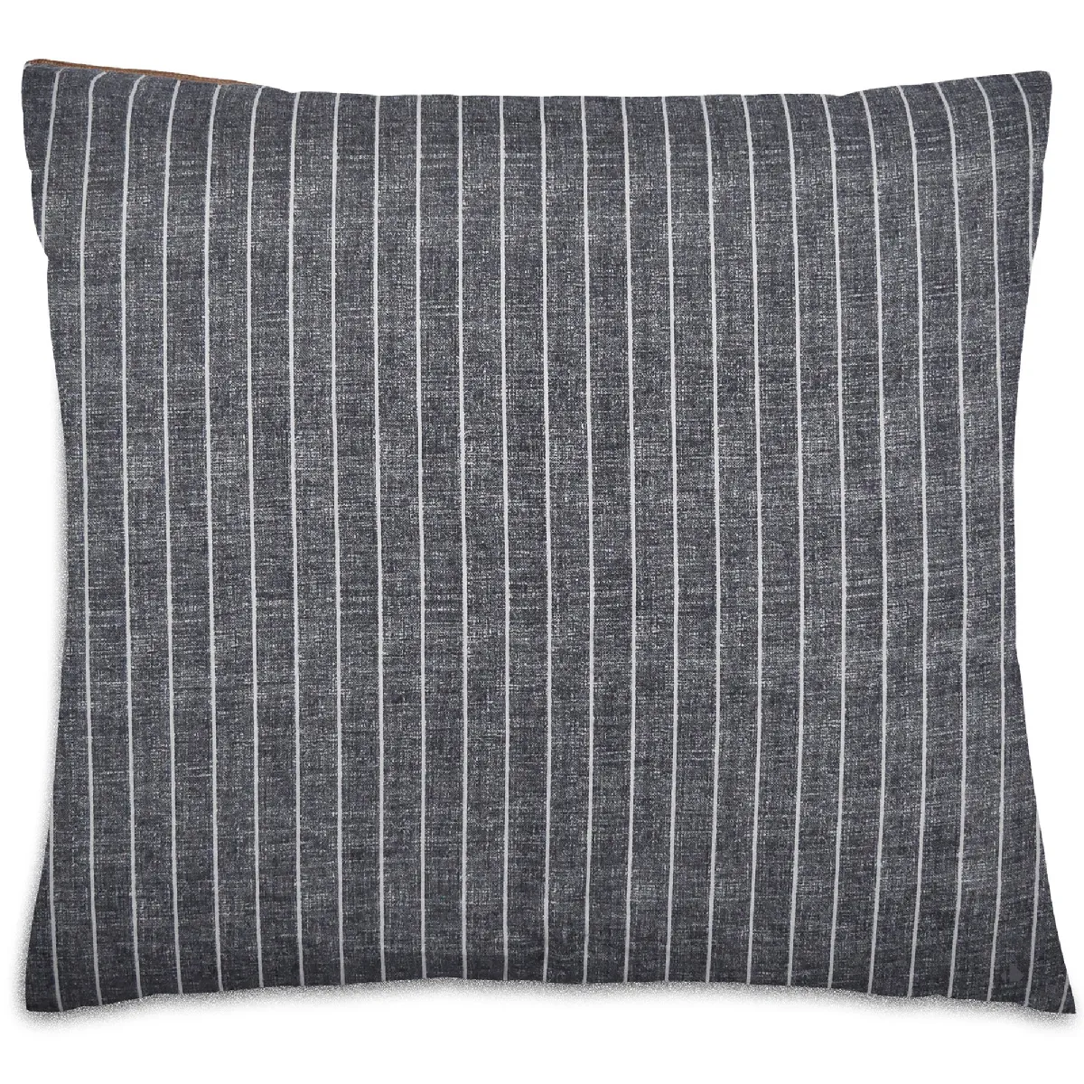 Taie D'oreiller Mousseline De Coton 65x65 Cm Lana À Rayures Noir Caviar
