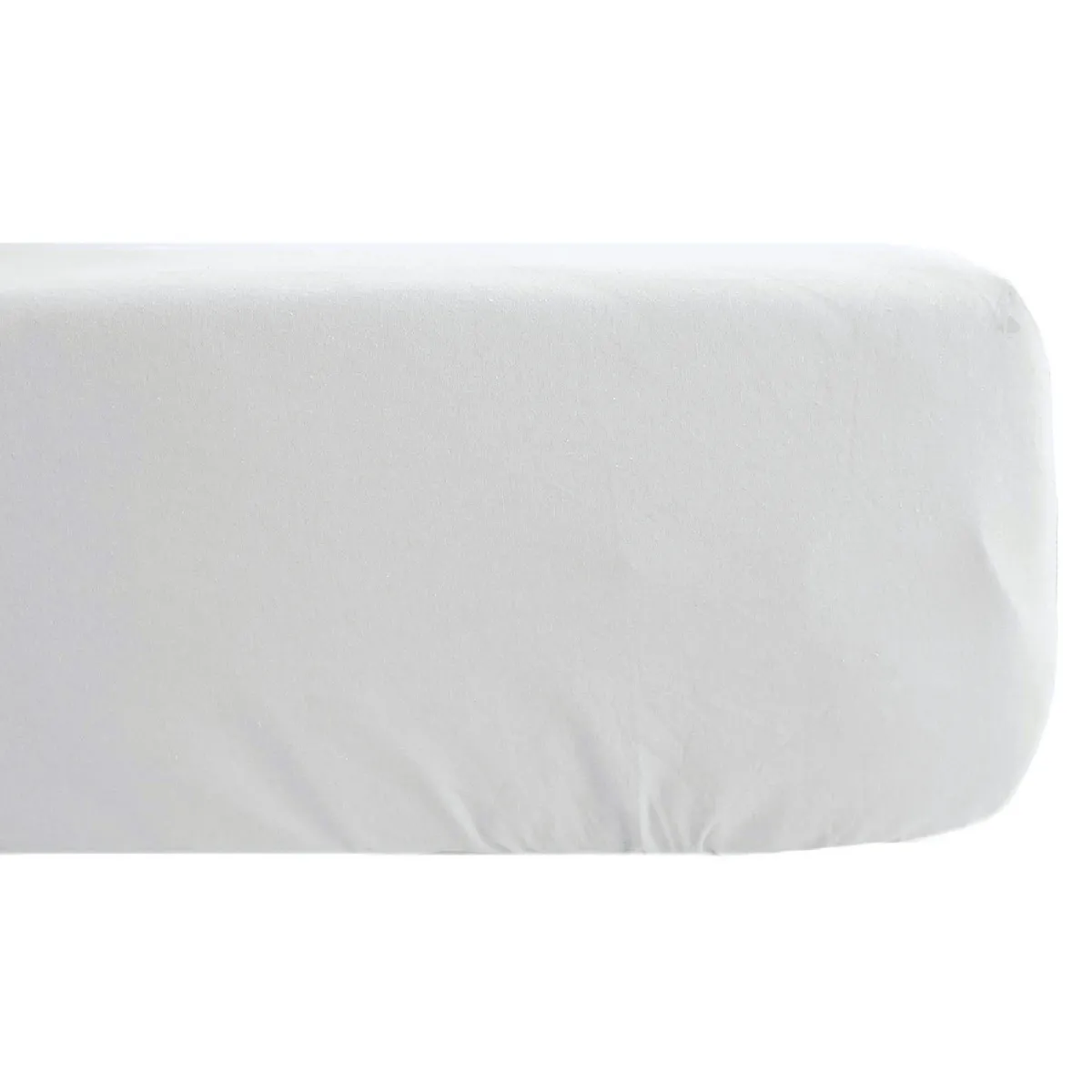 Drap Housse Palace Pur Coton Lavé 90x190 Cm Bonnet 30 Cm Uni Blanc Neige