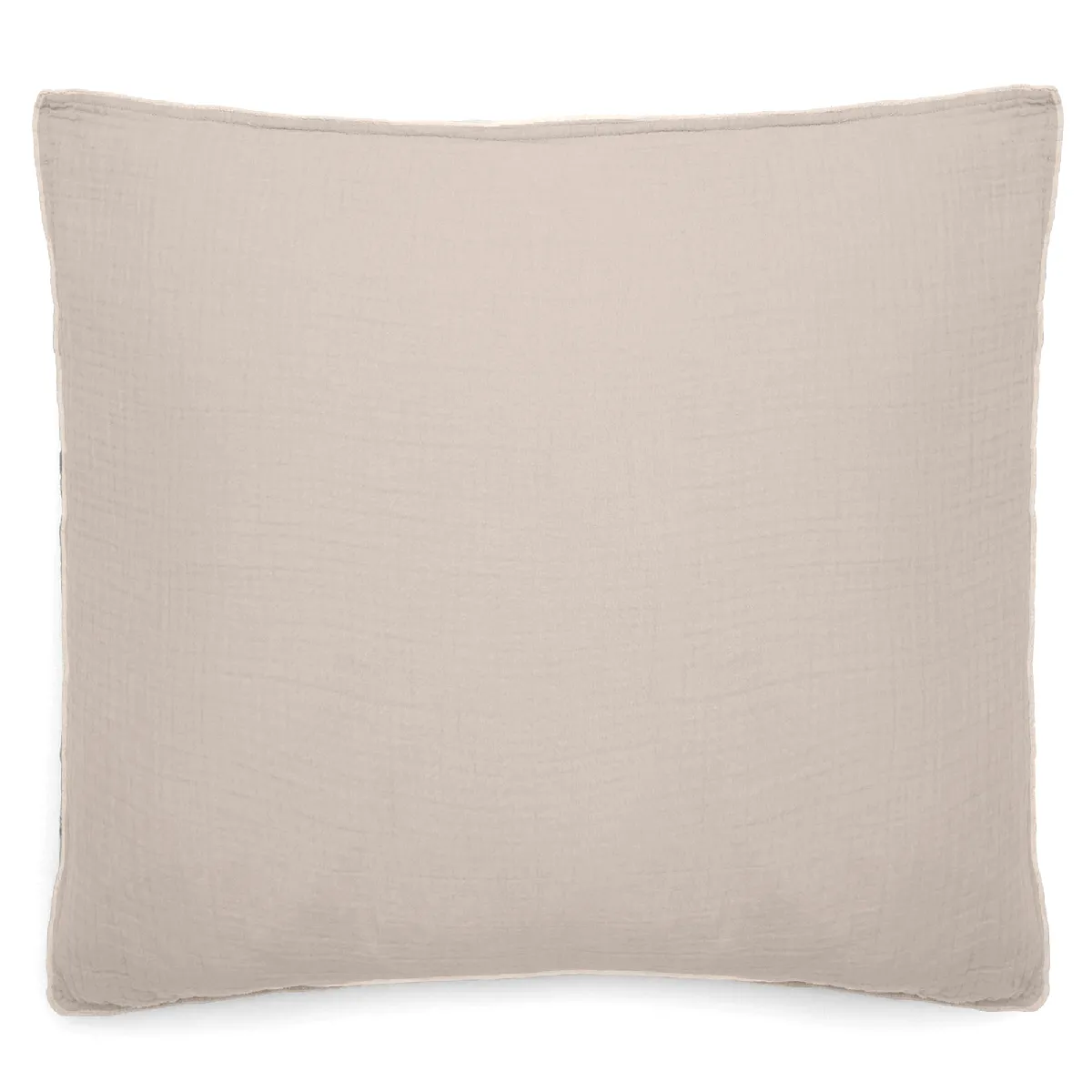 Taie D'oreiller 65x65 Cm Mousseline De Coton Milos Beige Naturel