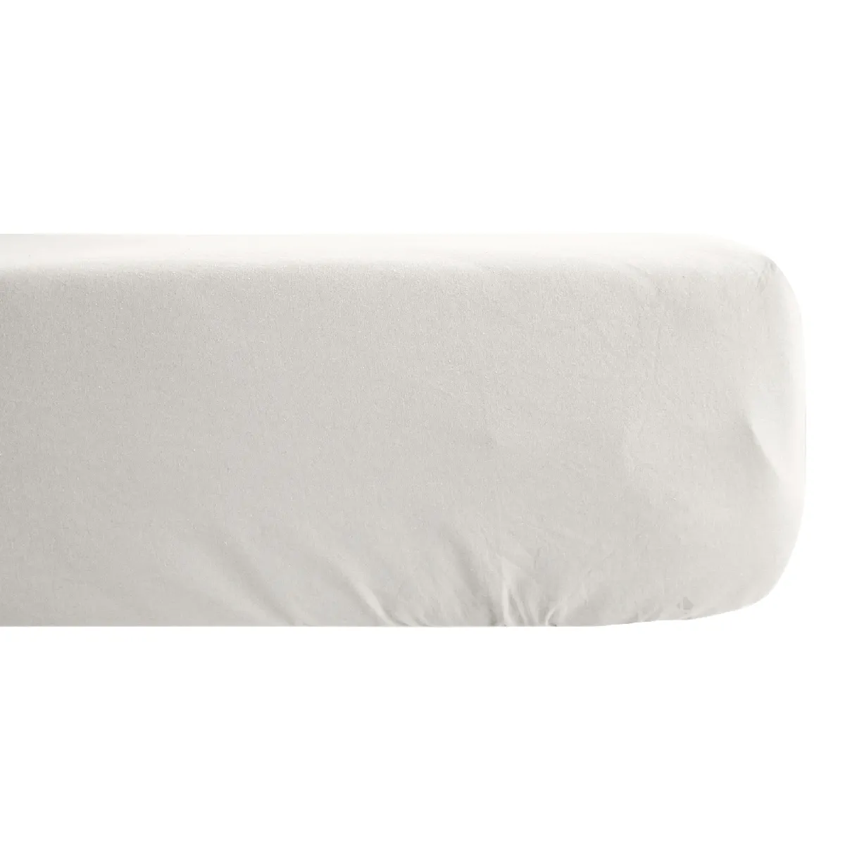 Drap Housse Concerto Satin De Coton 200x200 Cm Bonnet 40 Cm Uni Beige Craie