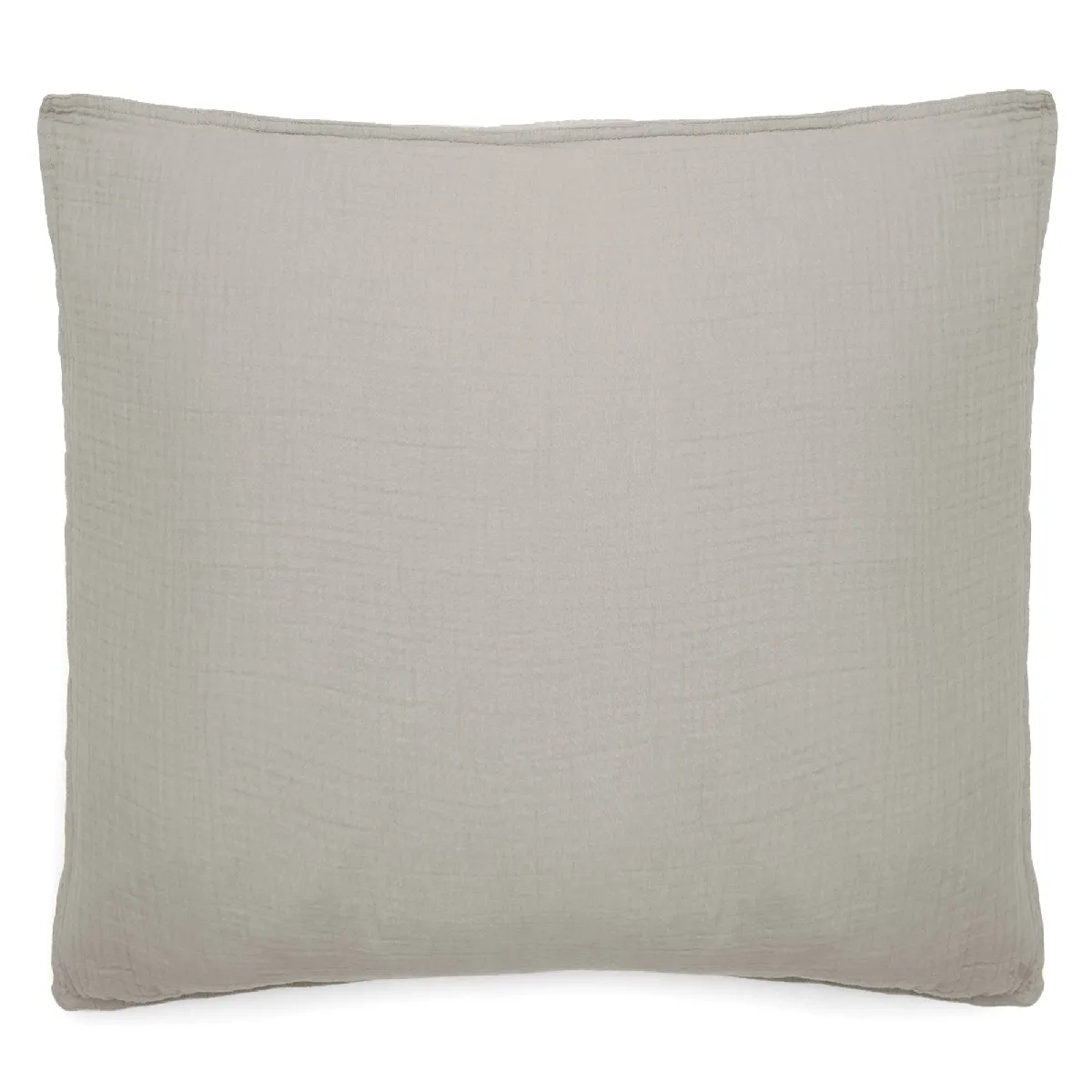Taie D'oreiller 65x65 Cm Mousseline De Coton Milos Beige Ficelle