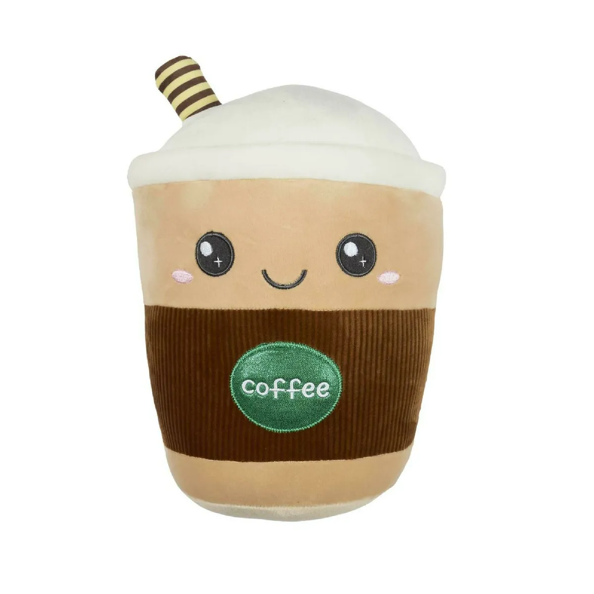Peluche En Polyester Forme Boisson Chaude Collection Kawaii Marron