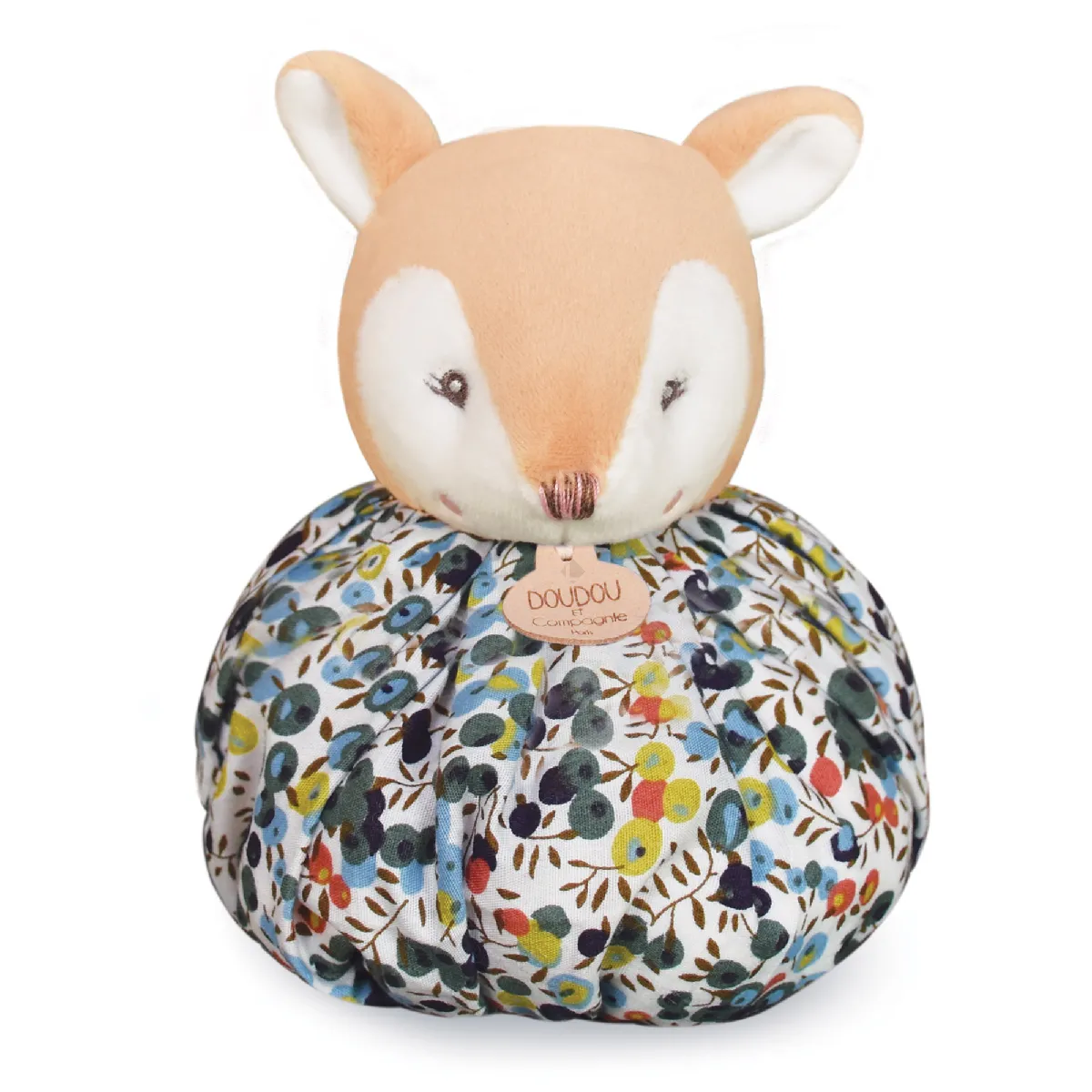 Doudou Boule 25 Cm Polyester Collection Les Petits Futés Faon Marron
