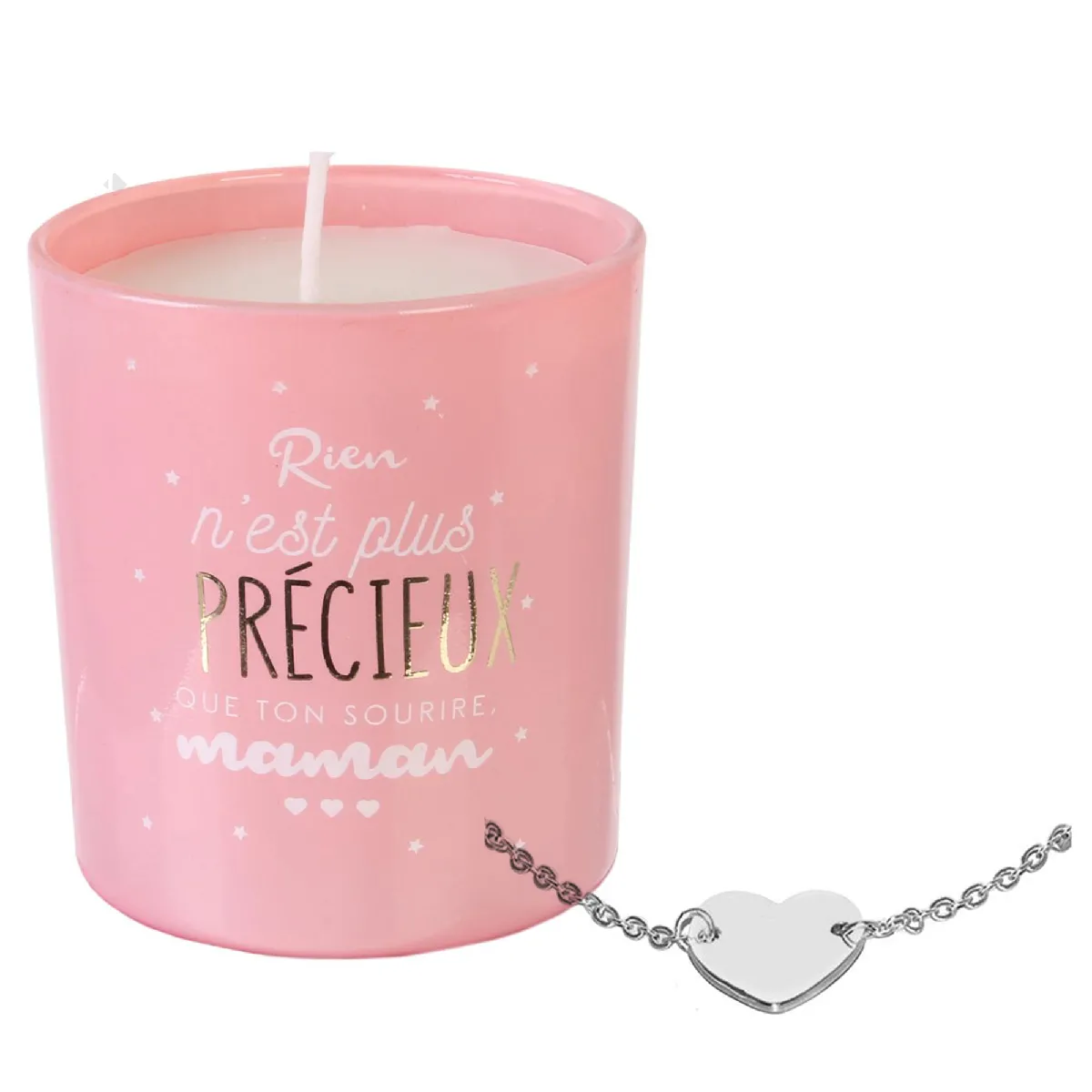 Bougie Parfumée Fleurs De Printemps Marbella Rose + Bracelet Surprise