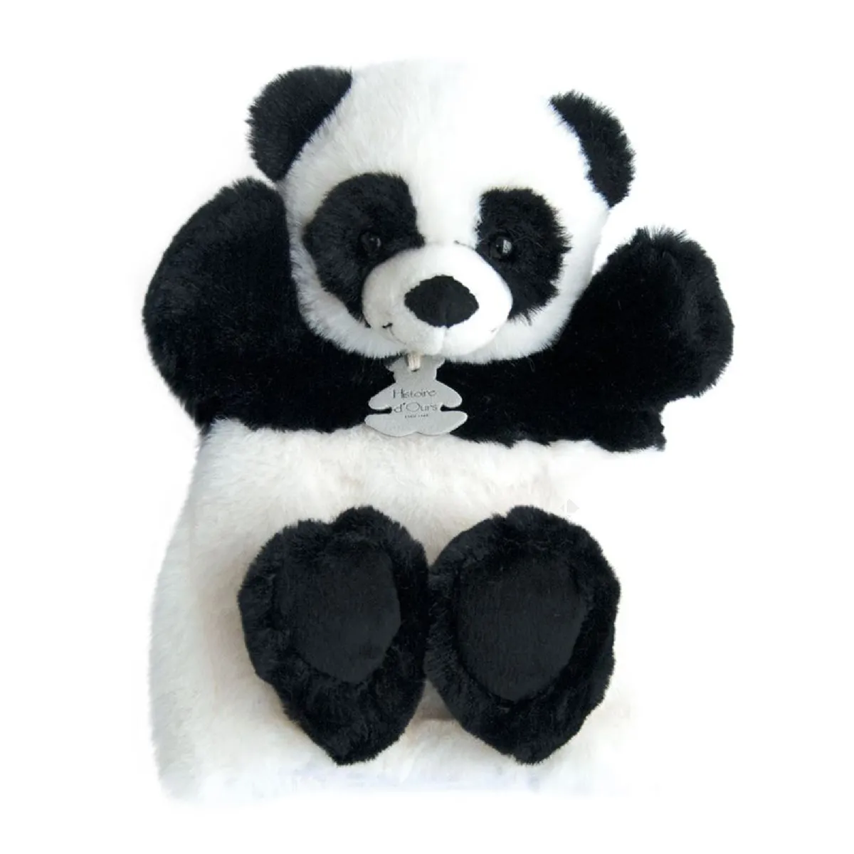 Doudou Marionnette 25 Cm Polyester Douce Marionnette Panda Blanc