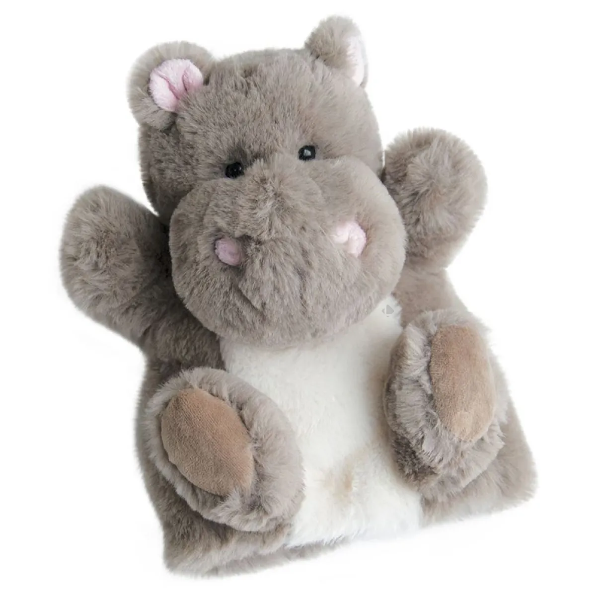 Doudou Marionnette 25 Cm Polyester Douce Marionnette Hippopotame Gris