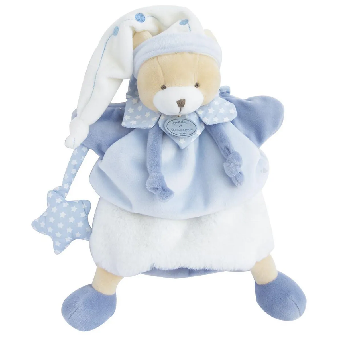 Doudou Marionnette 28 Cm Polyester Collection Petit Chou Ours Bleu