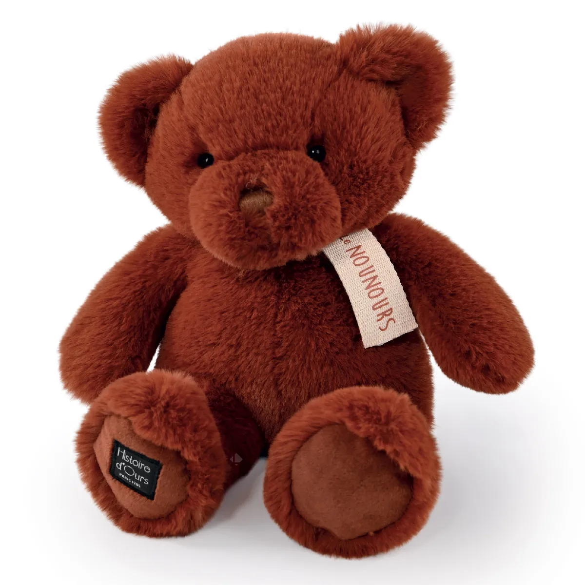 Peluche Ours 28 Cm Polyester Collection Le Nounours Marron Cannelle