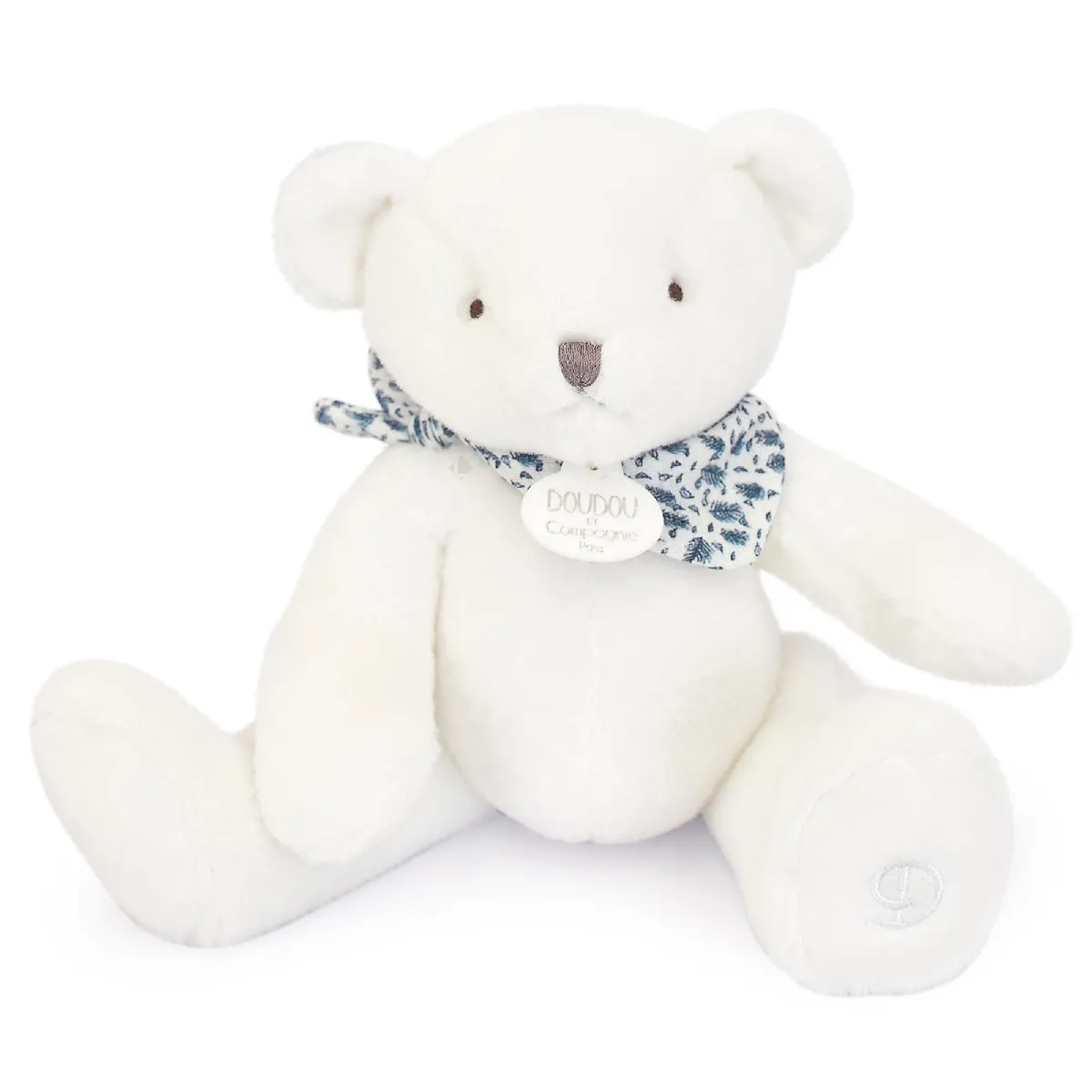 Doudou Ours 25 Cm Polyester Collection L'ours Doudou Blanc