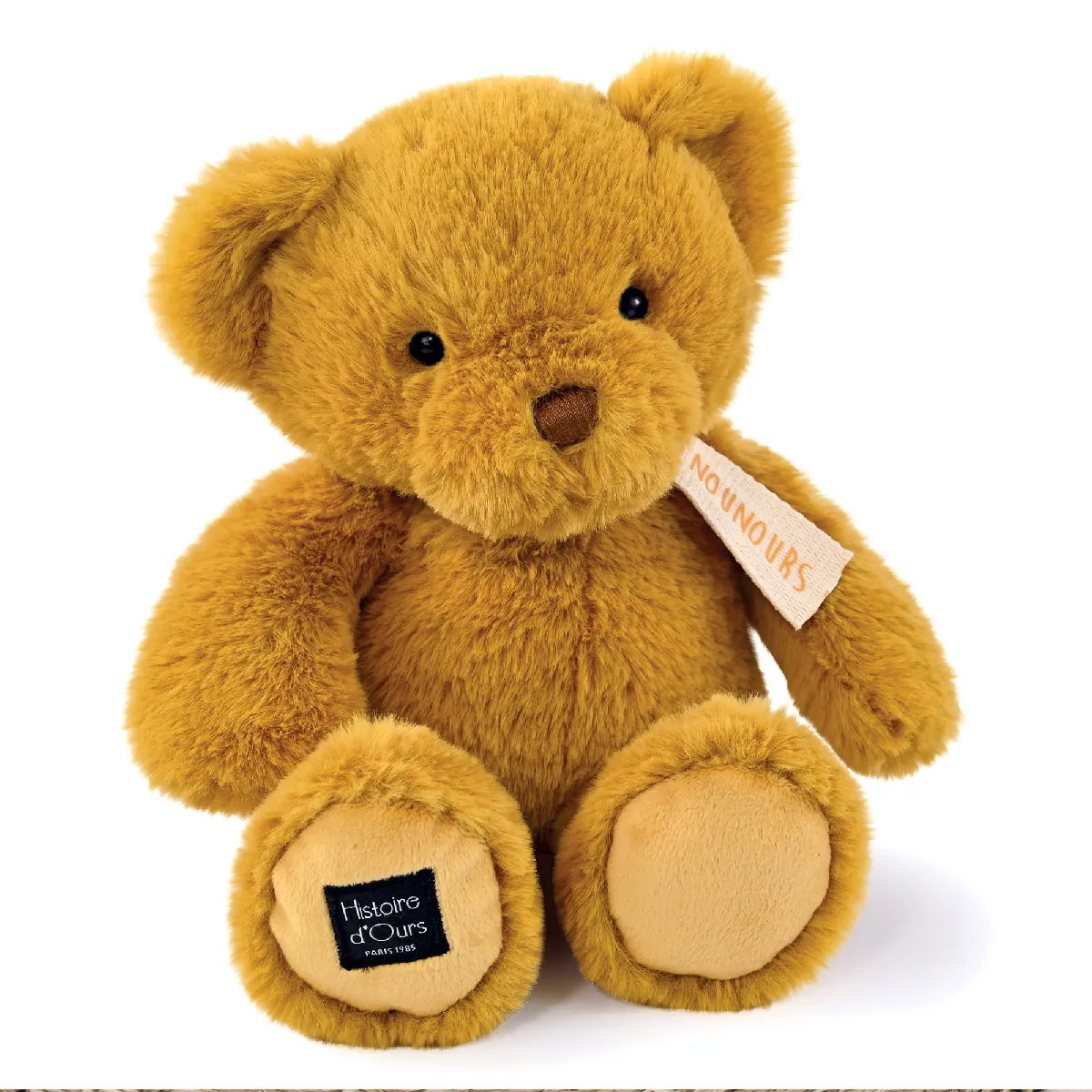 Peluche Ours 28 Cm Polyester Collection Le Nounours Jaune Ocre