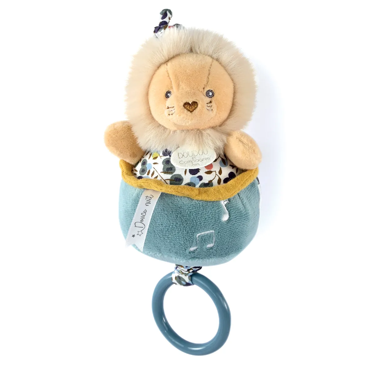 Doudou Musique 14 Cm Polyester Boh'aime Lion Jaune Multicolore