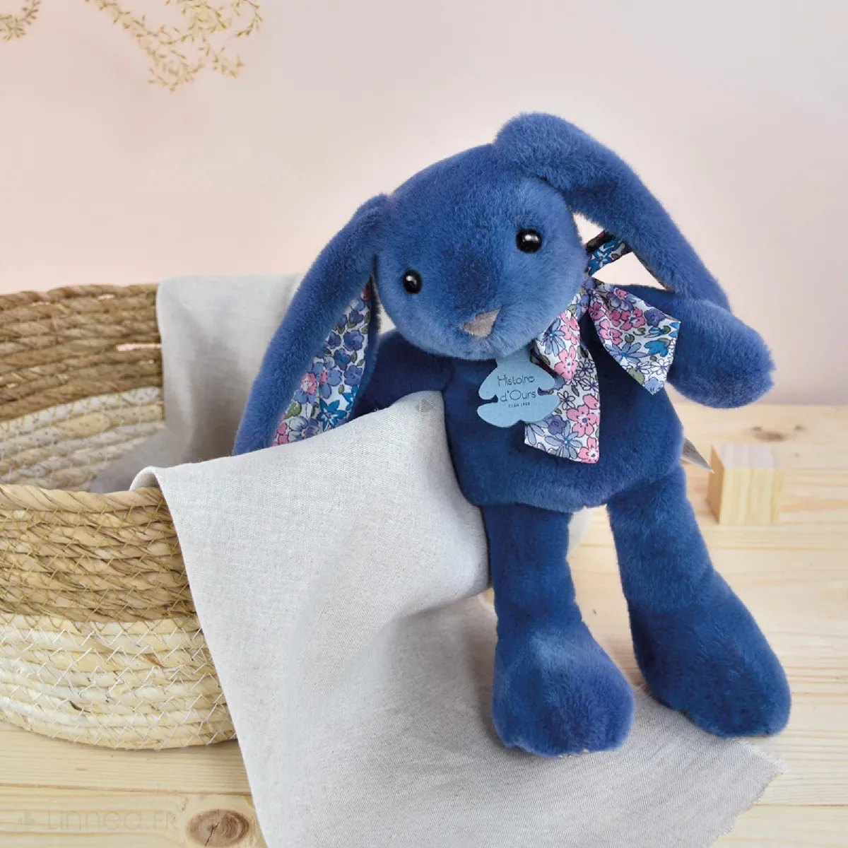 Peluche 25 Cm Polyester Collection Copains Calins Lapin Bleu