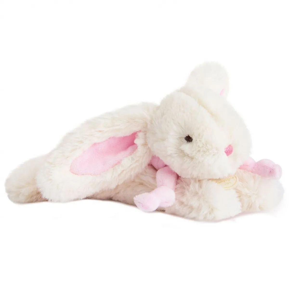 Doudou Lapin 20 Cm Polyester Collection Lapin Bonbon Blanc/rose
