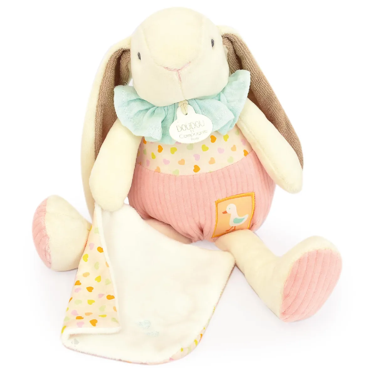 Peluche Lapin Ciboulette Avec Son Doudou 28 Cm Polyester Collection Dans Mon Jardin