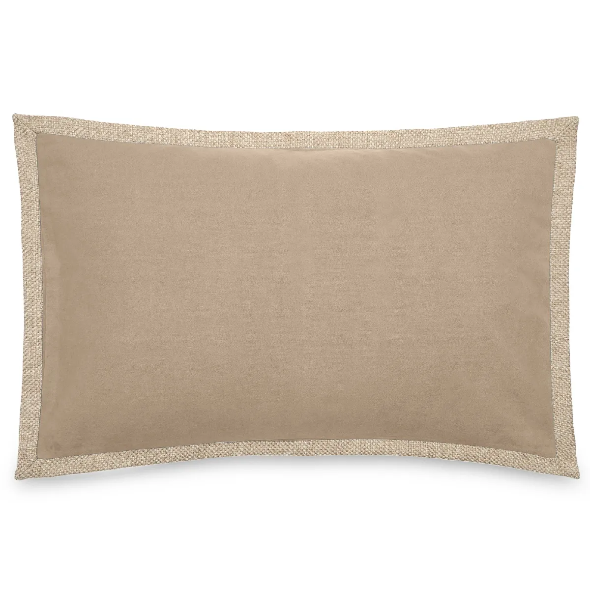 Housse De Coussin Coton Et Lin 55x80 Cm Luzia Finition Volant En Jute Marron Camel