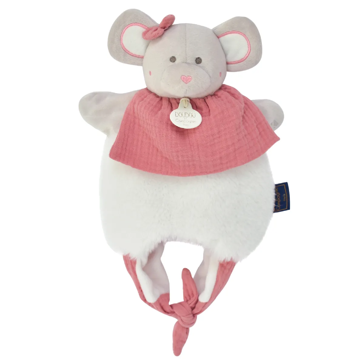 Doudou Amusette 30 Cm Polyester Les Petits Futés Souris Rose